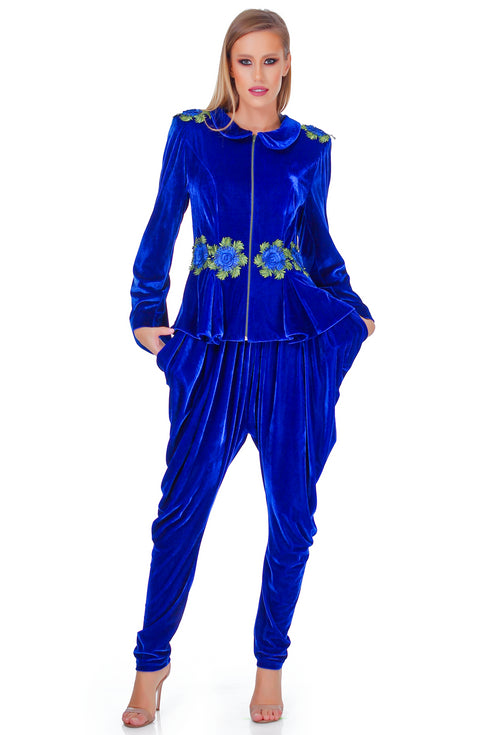 Pantaloni catifea albastra RM-76