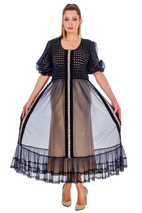 Rochie catifea brodata MT-66