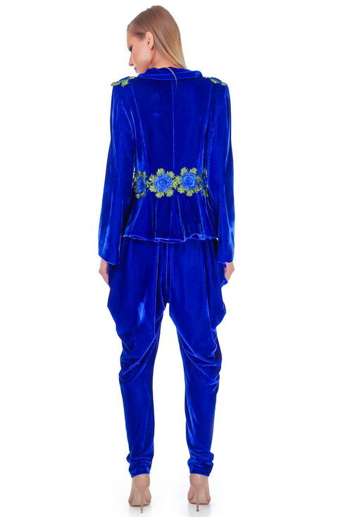 Pantaloni catifea albastra RM-76