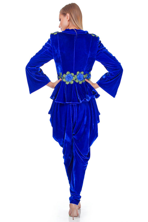 Pantaloni catifea albastra RM-76