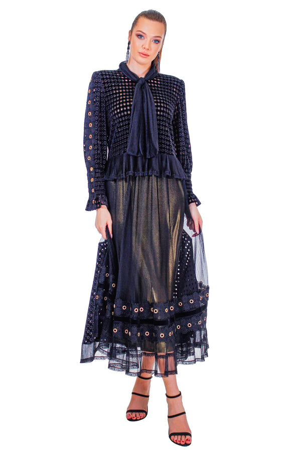 Rochie catifea brodata MT-71