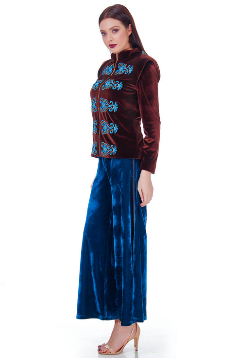 Sacou catifea cu broderie RM-81