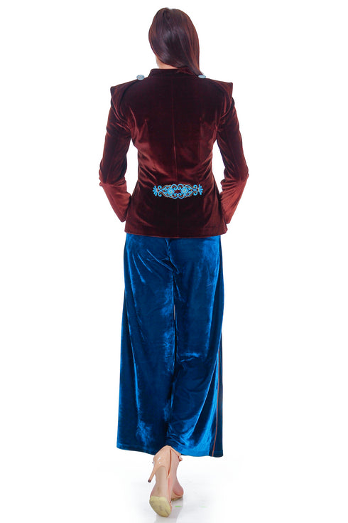 Pantaloni catifea albastra RM-82