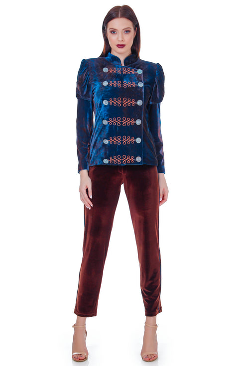 Sacou catifea cu broderie RM-85