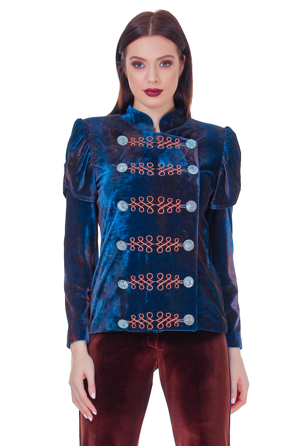 Sacou catifea cu broderie RM-85