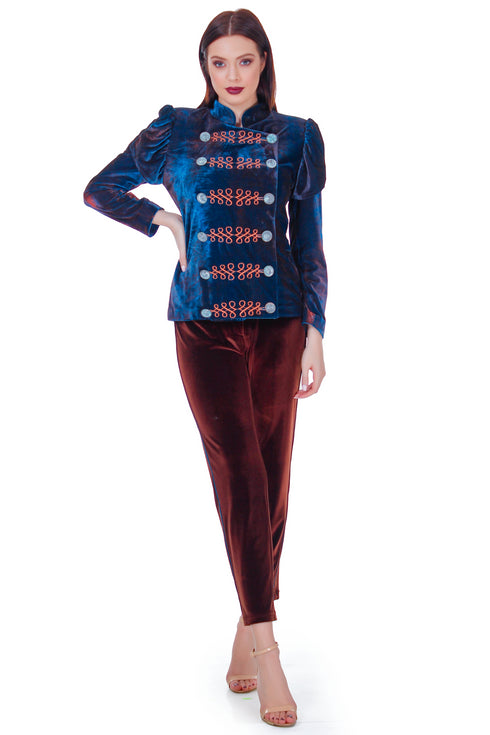 Sacou catifea cu broderie RM-85