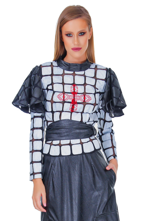 Bluza pictata si brodata RM-91