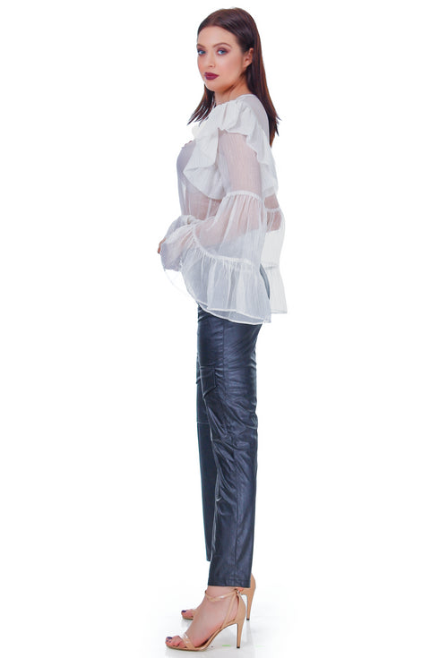 Bluza matase cu broderie RM-95