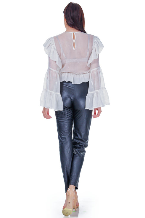 Bluza matase cu broderie RM-95