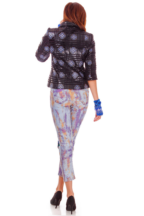 Pantalon denim pictat P-52