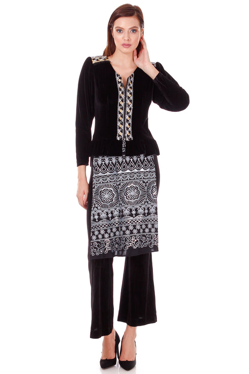 Sacou catifea neagra P-53