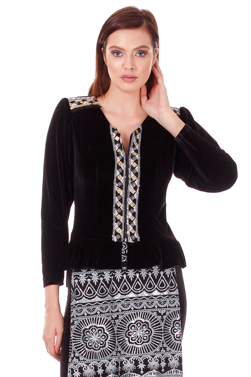 Sacou catifea neagra P-53