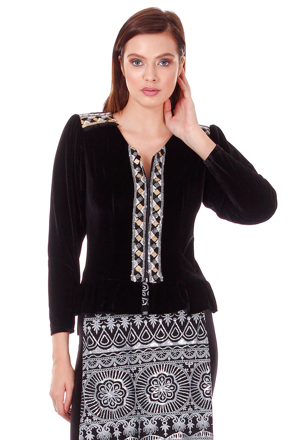 Sacou catifea neagra P-53