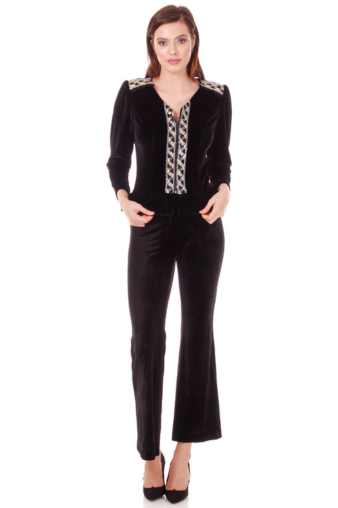 Pantalon catifea neagra P-55