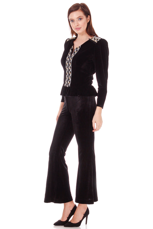 Sacou catifea neagra P-53