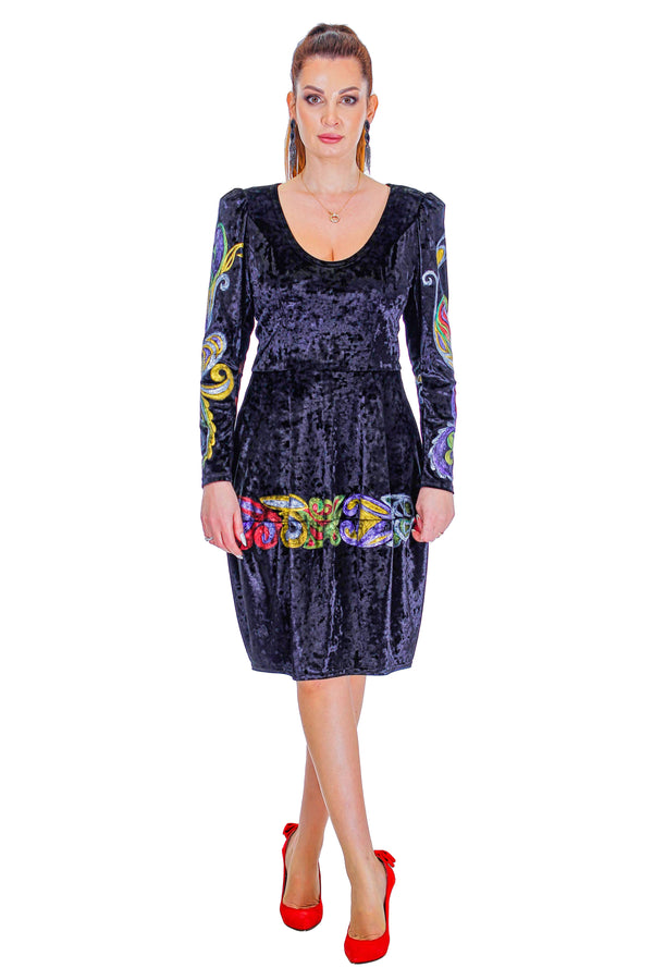 Rochie catifea pictata MT-96