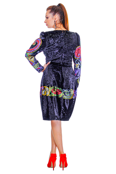 Rochie catifea pictata MT-96
