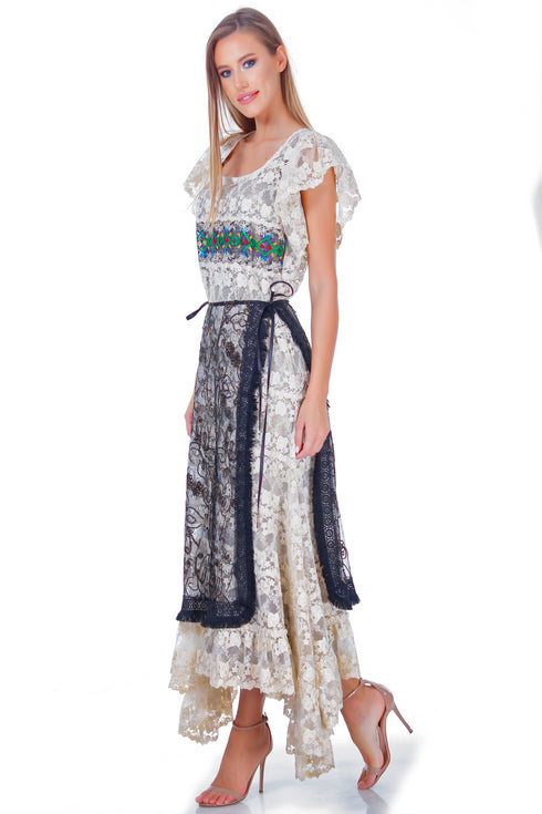 Rochie din dantela cu broderie freeshipping - Liza Panait Online Boutique