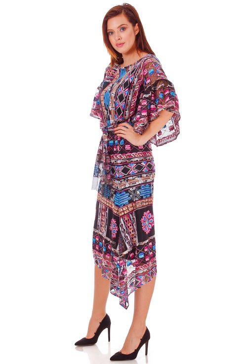 Rochie tul negru cu broderie P-71