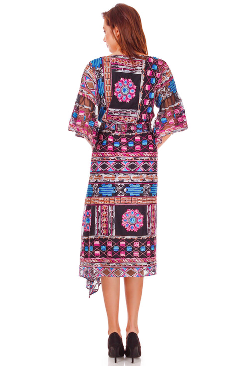 Rochie tul negru cu broderie P-71