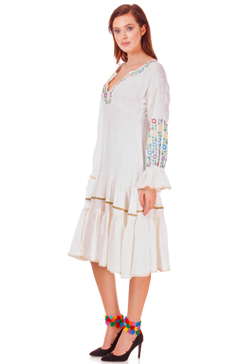 Rochie bumbac cu broderie P-74