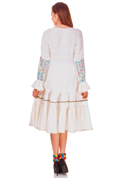 Rochie bumbac cu broderie P-74