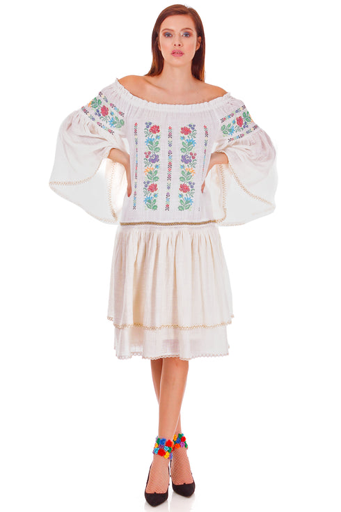 Rochie bumbac cu broderie P-75