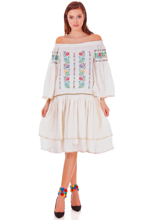 Rochie bumbac cu broderie P-75