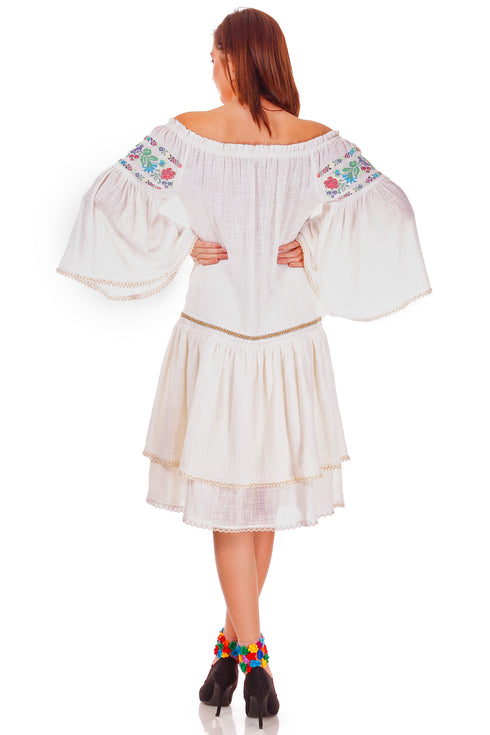 Rochie bumbac cu broderie P-75