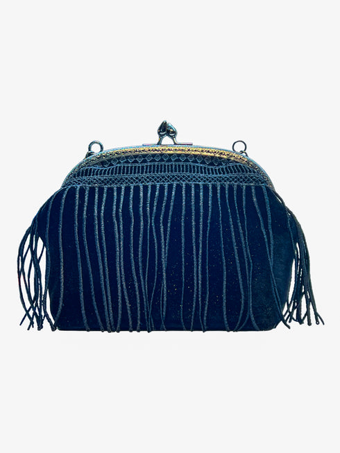 Poseta cu rama metalica si franjuri