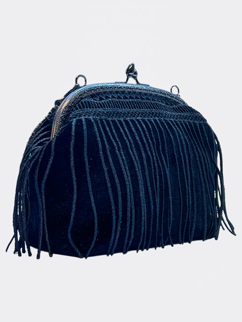 Poseta cu rama metalica si franjuri