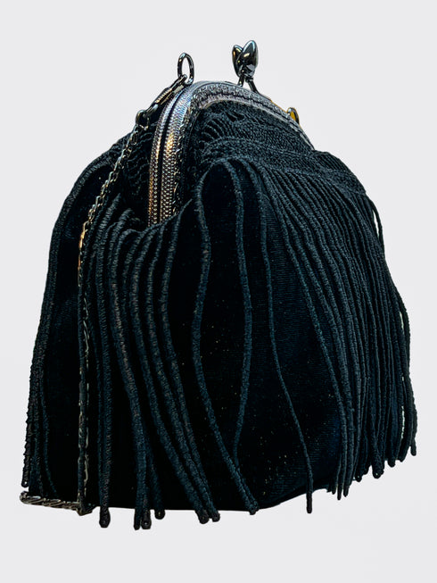 Poseta cu rama metalica si franjuri