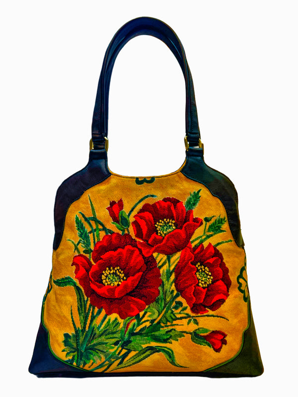 Poseta piele si material textil BTG-102