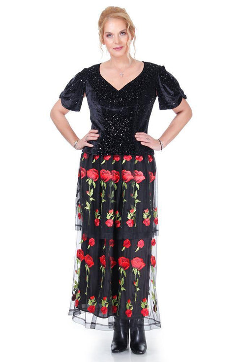 Fusta tull cu broderie  Liza Panait Liza Panait Online Boutique