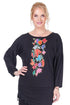 Bluza jerse negru pictat Liza Panait Liza Panait Online Boutique