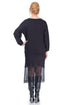 Bluza jerse negru pictat Liza Panait Liza Panait Online Boutique