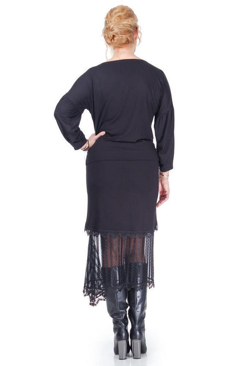 Bluza jerse negru pictat Liza Panait Liza Panait Online Boutique