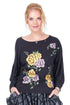 Bluza jerse negru pictat Liza Panait Liza Panait Online Boutique