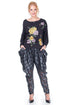 Bluza jerse negru pictat Liza Panait Liza Panait Online Boutique