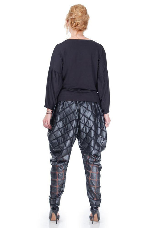 Bluza jerse negru pictat Liza Panait Liza Panait Online Boutique