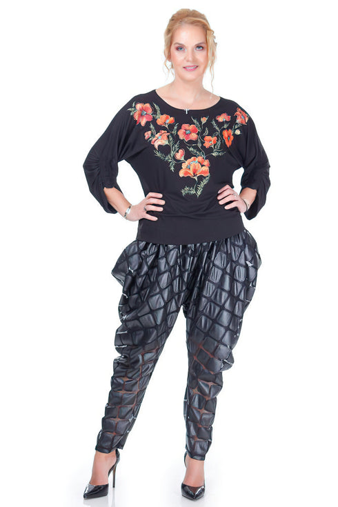 Bluza jerse negru pictat freeshipping - Liza Panait Online Boutique