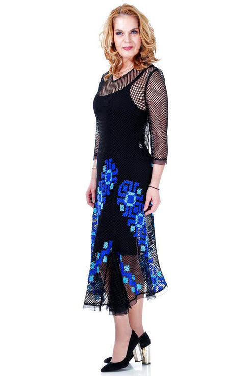 Rochie plasa cu broderie Liza Panait Liza Panait Online Boutique