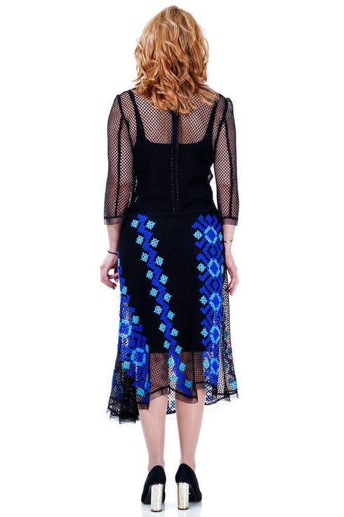 Rochie plasa cu broderie Liza Panait Liza Panait Online Boutique