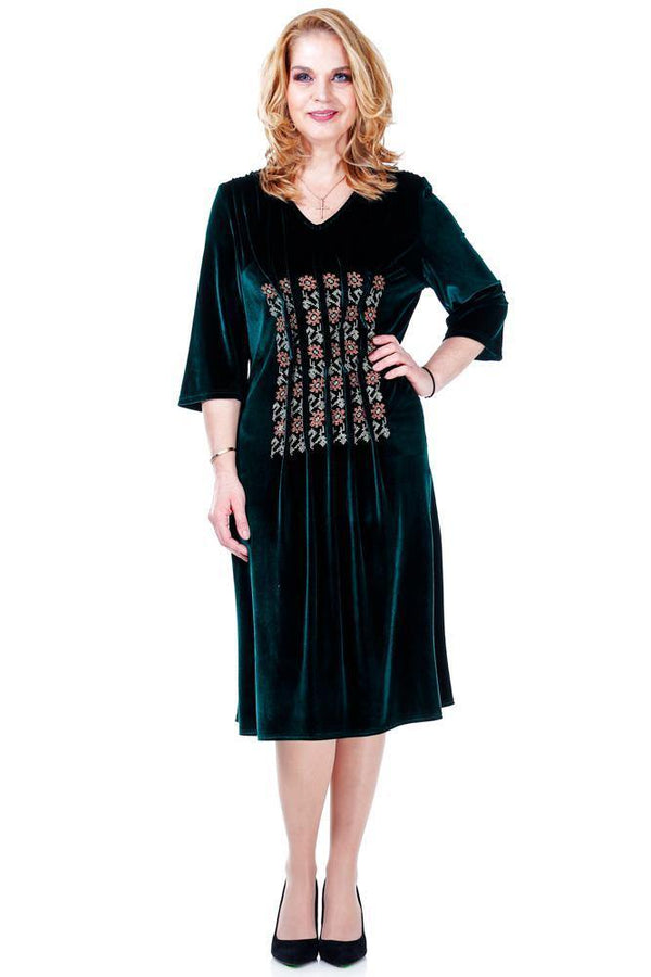 Rochie catifea cu broderie Liza Panait Liza Panait Online Boutique