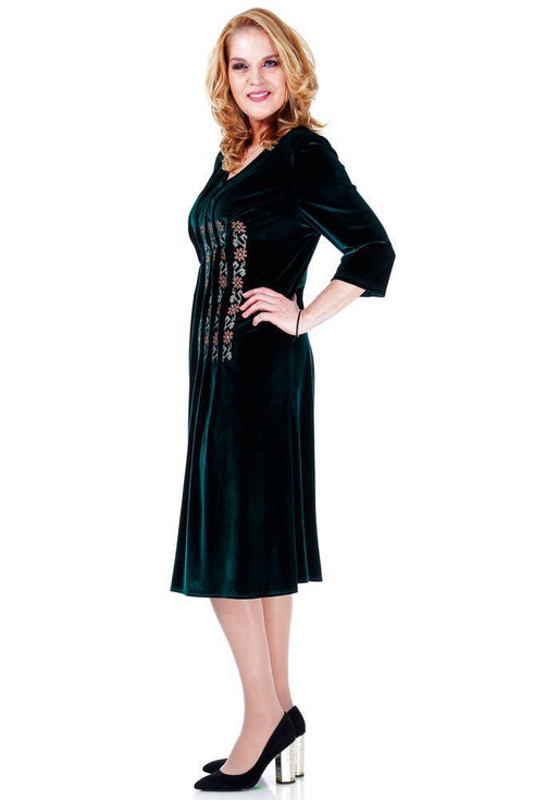 Rochie catifea cu broderie Liza Panait Liza Panait Online Boutique