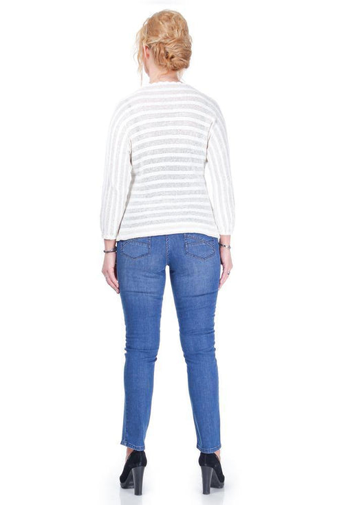 Pantalon denim cu broderie Liza Panait Liza Panait Online Boutique