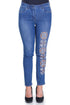 Pantalon denim cu broderie Liza Panait Liza Panait Online Boutique