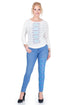 Pantalon denim cu broderie Liza Panait Liza Panait Online Boutique