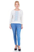 Pantalon denim cu broderie Liza Panait Liza Panait Online Boutique