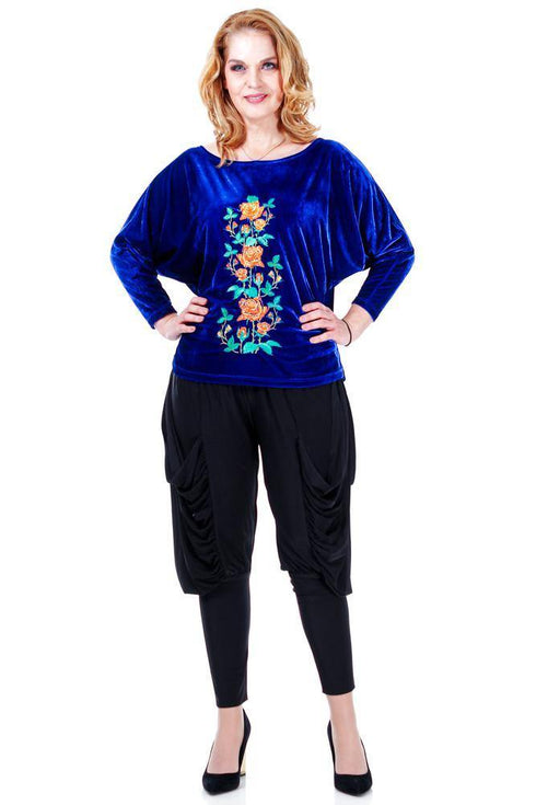 Bluza catifea albastra Liza Panait Liza Panait Online Boutique